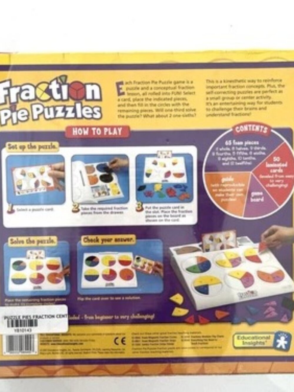 Educational Insights 50 Fraction Pie Puzzles NEW